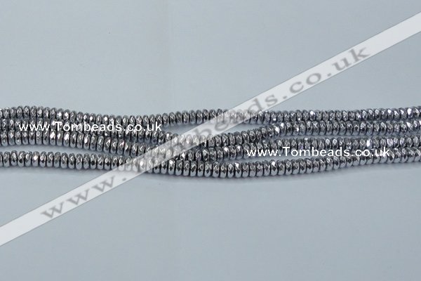 CHE734 15.5 inches 4*8mm faceted rondelle plated hematite beads