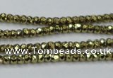 CHE736 15.5 inches 2*3mm faceted rondelle plated hematite beads