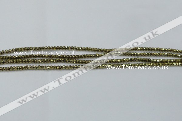 CHE736 15.5 inches 2*3mm faceted rondelle plated hematite beads