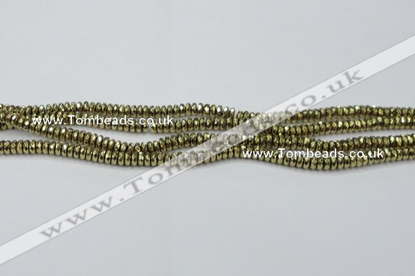 CHE738 15.5 inches 3*6mm faceted rondelle plated hematite beads