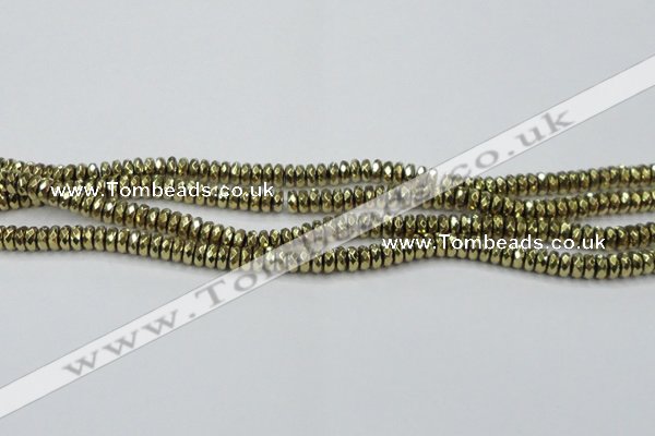 CHE739 15.5 inches 4*8mm faceted rondelle plated hematite beads