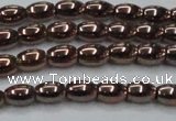 CHE742 15.5 inches 4*6mm rice plated hematite beads wholesale