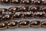 CHE743 15.5 inches 5*8mm rice plated hematite beads wholesale