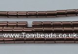 CHE745 15.5 inches 2*4mm tube plated hematite beads wholesale