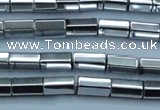 CHE751 15.5 inches 5*8mm faceted tube plated hematite beads