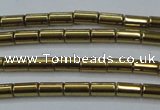 CHE761 15.5 inches 2*4mm tube plated hematite beads wholesale