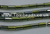 CHE762 15.5 inches 2*4mm tube plated hematite beads wholesale