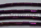 CHE763 15.5 inches 2*4mm tube plated hematite beads wholesale