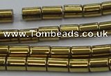 CHE768 15.5 inches 3*5mm tube plated hematite beads wholesale