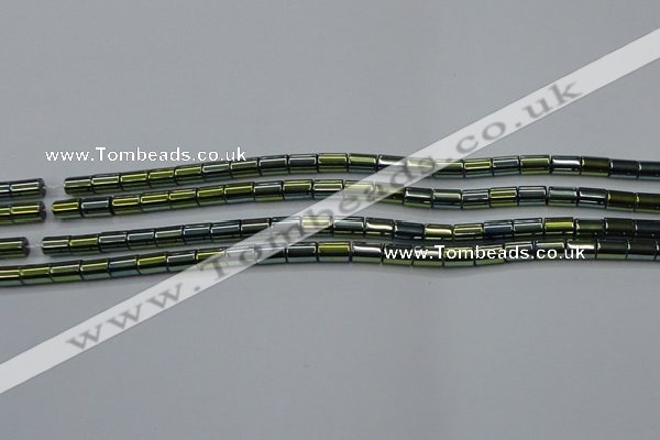 CHE769 15.5 inches 3*5mm tube plated hematite beads wholesale