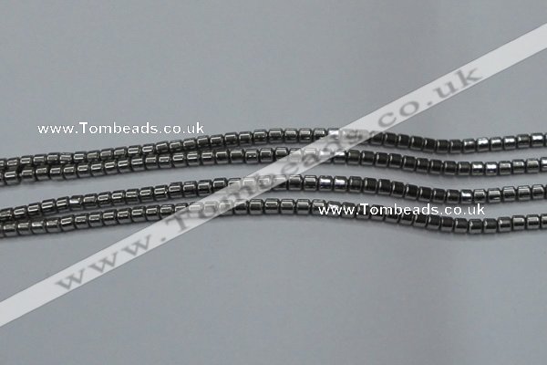 CHE775 15.5 inches 2*2mm drum plated hematite beads wholesale