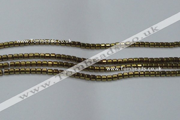 CHE776 15.5 inches 2*2mm drum plated hematite beads wholesale