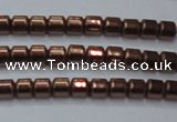 CHE777 15.5 inches 2*2mm drum plated hematite beads wholesale