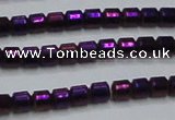 CHE778 15.5 inches 2*2mm drum plated hematite beads wholesale