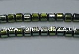 CHE779 15.5 inches 2*2mm drum plated hematite beads wholesale