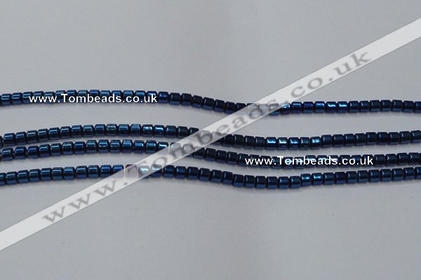 CHE781 15.5 inches 2*2mm drum plated hematite beads wholesale