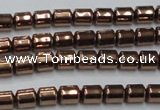 CHE788 15.5 inches 4*4.5mm drum plated hematite beads wholesale