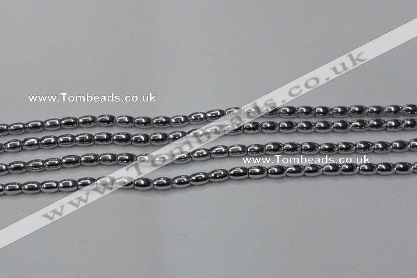 CHE793 15.5 inches 3*5mm rice plated hematite beads wholesale