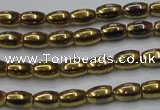 CHE795 15.5 inches 3*5mm rice plated hematite beads wholesale