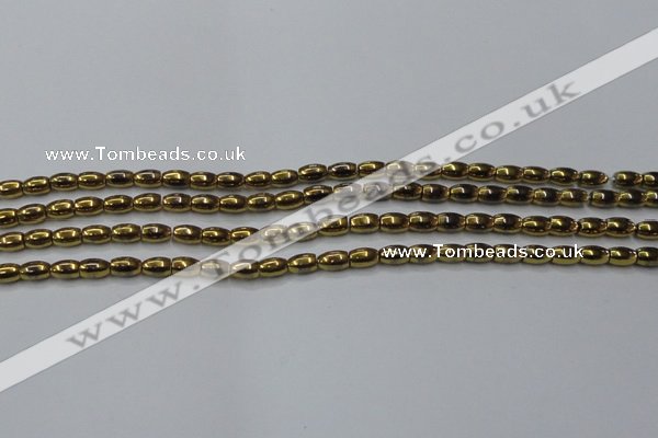 CHE795 15.5 inches 3*5mm rice plated hematite beads wholesale