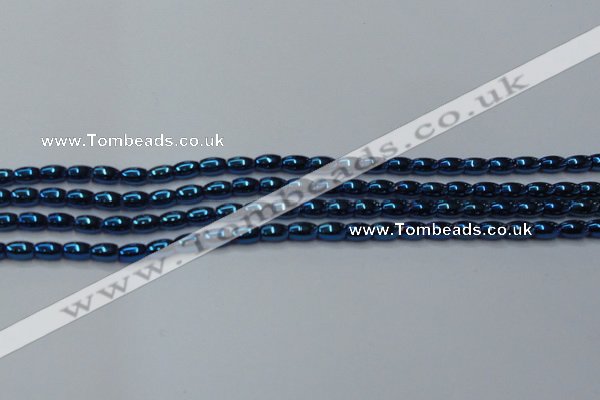 CHE799 15.5 inches 3*5mm rice plated hematite beads wholesale