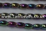 CHE804 15.5 inches 4*6mm rice plated hematite beads wholesale