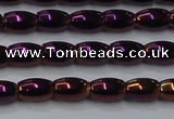 CHE805 15.5 inches 4*6mm rice plated hematite beads wholesale