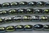 CHE806 15.5 inches 4*6mm rice plated hematite beads wholesale