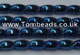 CHE807 15.5 inches 4*6mm rice plated hematite beads wholesale