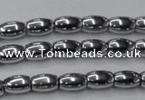 CHE809 15.5 inches 5*8mm rice plated hematite beads wholesale