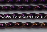 CHE813 15.5 inches 5*8mm rice plated hematite beads wholesale