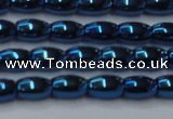 CHE815 15.5 inches 5*8mm rice plated hematite beads wholesale