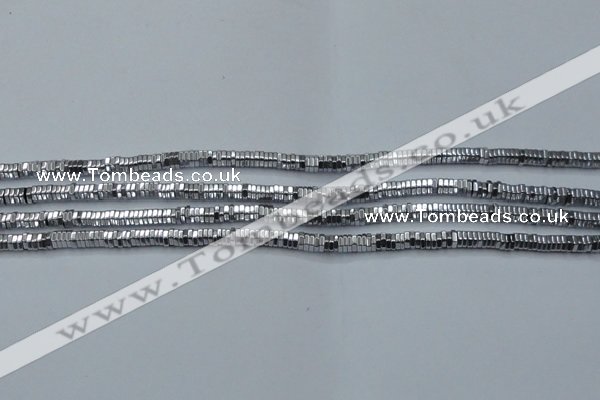 CHE825 15.5 inches 1*2mm hexagon plated hematite beads wholesale