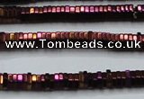 CHE829 15.5 inches 1*2mm hexagon plated hematite beads wholesale