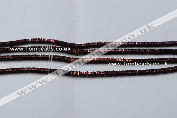 CHE829 15.5 inches 1*2mm hexagon plated hematite beads wholesale