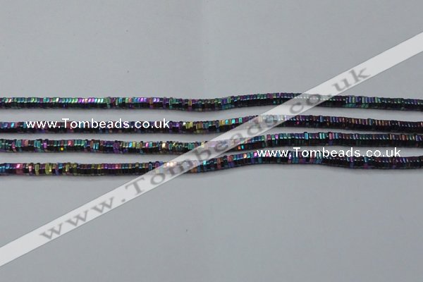 CHE830 15.5 inches 1*2mm hexagon plated hematite beads wholesale