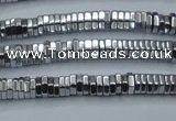 CHE833 15.5 inches 1*3mm hexagon plated hematite beads wholesale