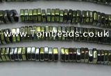 CHE836 15.5 inches 1*3mm hexagon plated hematite beads wholesale