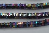 CHE838 15.5 inches 1*3mm hexagon plated hematite beads wholesale