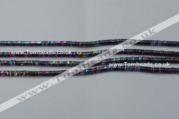 CHE838 15.5 inches 1*3mm hexagon plated hematite beads wholesale