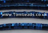 CHE839 15.5 inches 1*3mm hexagon plated hematite beads wholesale