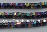 CHE846 15.5 inches 1*4mm hexagon plated hematite beads wholesale