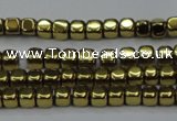 CHE856 15.5 inches 2*2mm dice platedhematite beads wholesale