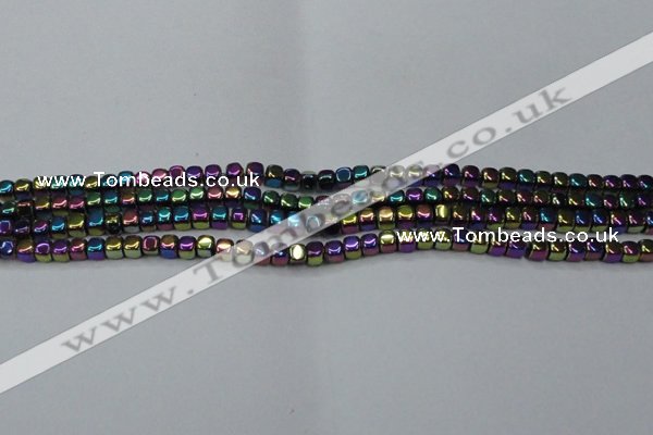 CHE860 15.5 inches 3*3mm dice platedhematite beads wholesale