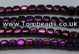 CHE861 15.5 inches 3*3mm dice platedhematite beads wholesale