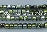 CHE863 15.5 inches 3*3mm dice platedhematite beads wholesale