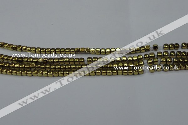 CHE864 15.5 inches 3*3mm dice platedhematite beads wholesale