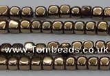 CHE867 15.5 inches 4*4mm dice platedhematite beads wholesale