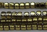 CHE868 15.5 inches 4*4mm dice platedhematite beads wholesale