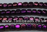 CHE870 15.5 inches 4*4mm dice platedhematite beads wholesale